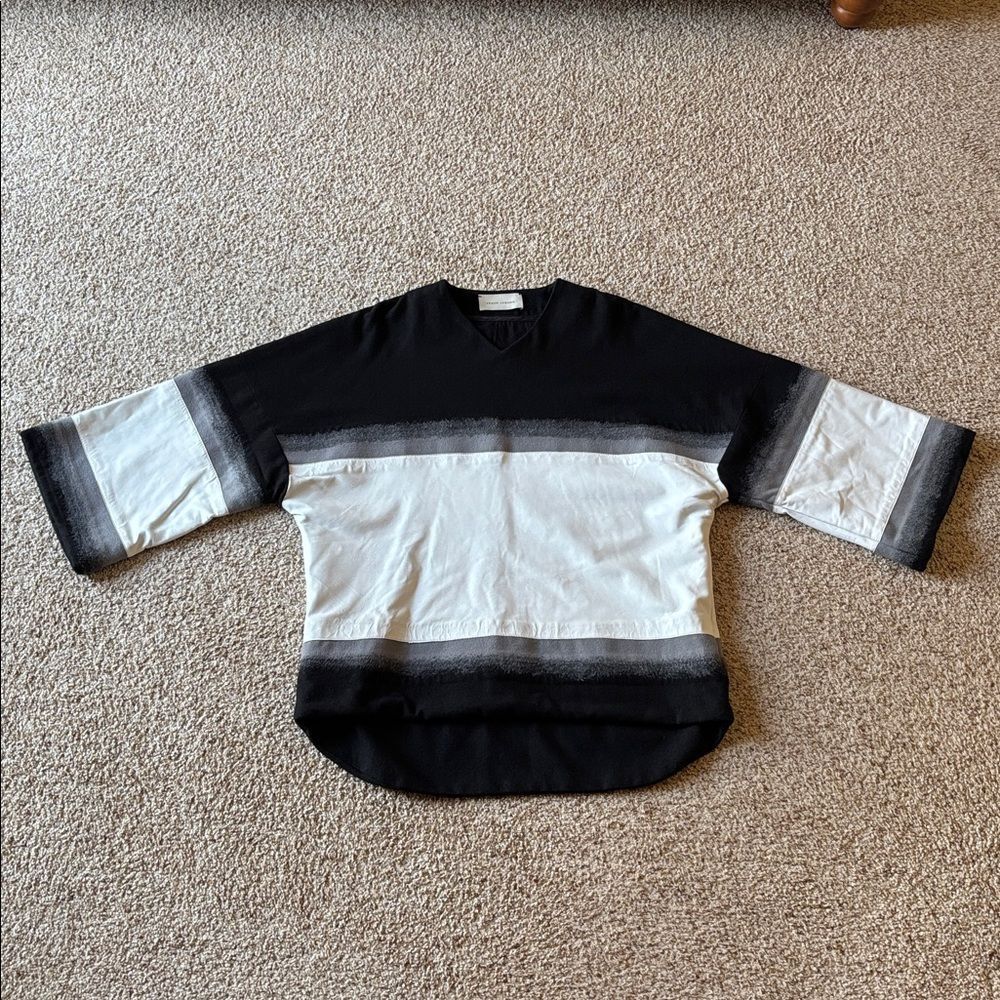 Shaun Samson A/W 2013 Runway Gray Wool Leather Hockey Jersey Pullover Top Jacket - Picture 2 of 16